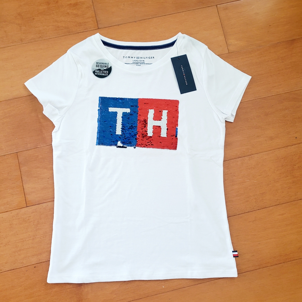 Tommy Hilfiger White  Girl's T-Shirt, 12-14 years